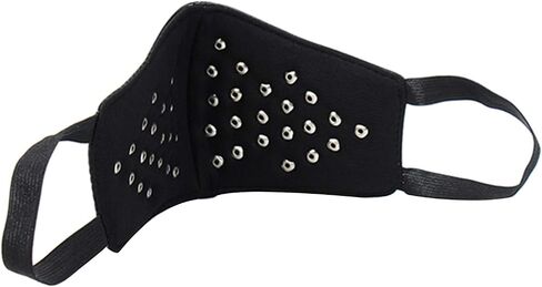 JewelryWe Steampunk Gothic Black Leather Zipper نصف قناع الوجه قناع التزلج التنكرية، لأزياء الهالوين in Saudi Arabia