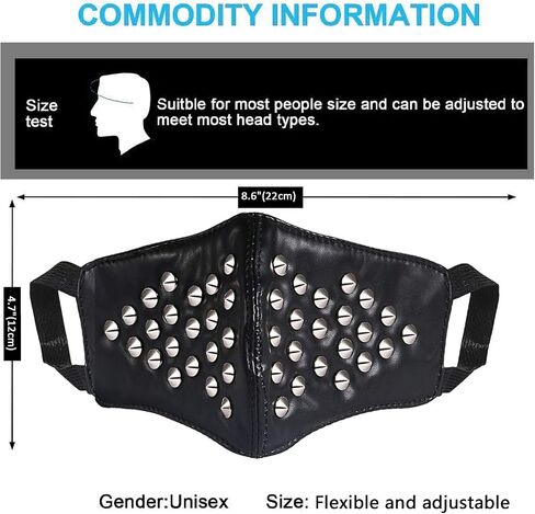 JewelryWe Steampunk Gothic Black Leather Zipper نصف قناع الوجه قناع التزلج التنكرية، لأزياء الهالوين in Saudi Arabia