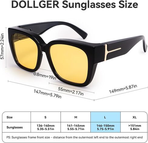 Polarized Fit Over Glasses Sunglasses for Women Trendy Square Wrap Around Shades UV Protection Driving Riding in Saudi Arabia
