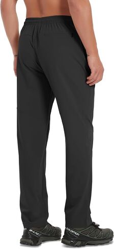Men's Hiking Pants Lightweight Quick Dry Waterproof Breathable Athletic Joggers Track Running Pants Zipper Pockets in Saudi Arabia