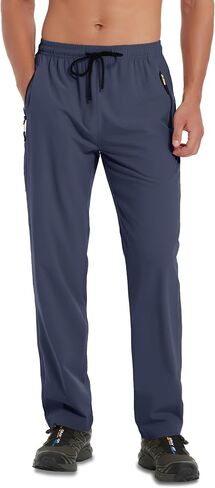 Men's Hiking Pants Lightweight Quick Dry Waterproof Breathable Athletic Joggers Track Running Pants Zipper Pockets in Saudi Arabia