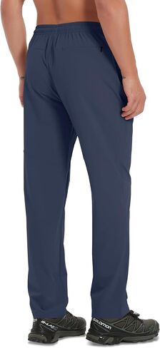 Men's Hiking Pants Lightweight Quick Dry Waterproof Breathable Athletic Joggers Track Running Pants Zipper Pockets in Saudi Arabia