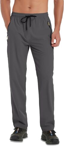 Men's Hiking Pants Lightweight Quick Dry Waterproof Breathable Athletic Joggers Track Running Pants Zipper Pockets in Saudi Arabia