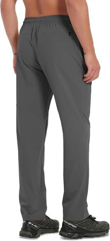 Men's Hiking Pants Lightweight Quick Dry Waterproof Breathable Athletic Joggers Track Running Pants Zipper Pockets in Saudi Arabia