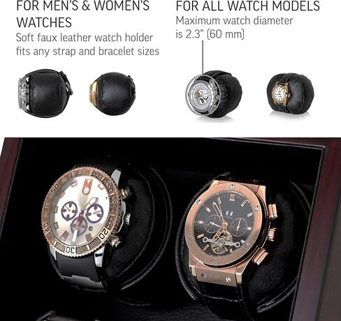 4 Watch Winder with Motor-Stop Option and Quiet Rotors (Black) in Saudi Arabia