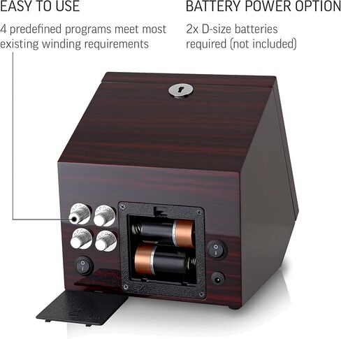 4 Watch Winder with Motor-Stop Option and Quiet Rotors (Black) in Saudi Arabia