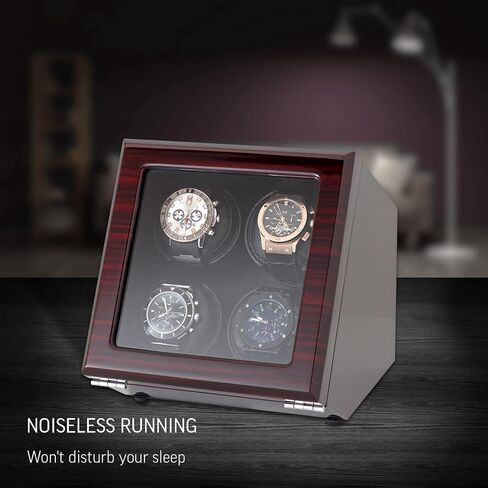 4 Watch Winder with Motor-Stop Option and Quiet Rotors (Black) in Saudi Arabia