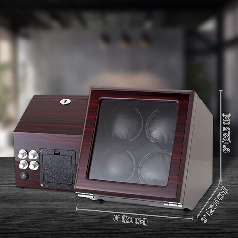 4 Watch Winder with Motor-Stop Option and Quiet Rotors (Black) in Saudi Arabia