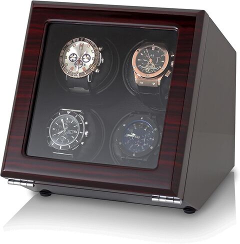 4 Watch Winder with Motor-Stop Option and Quiet Rotors (Black) in Saudi Arabia