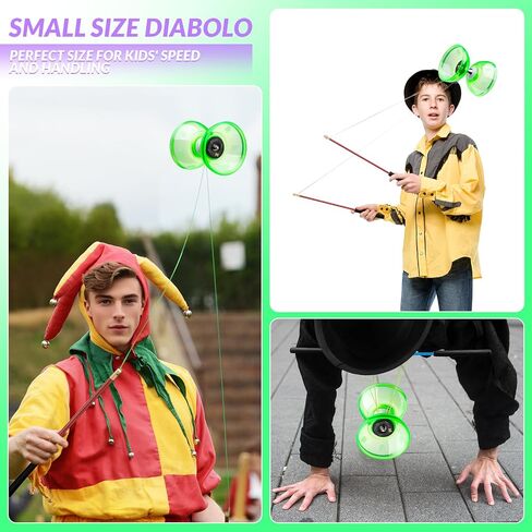 MAGICYOYO Pro Triple Bearing Diabolo Small Size 4" Chinese Yoyo Toy with 2 Pairs Carbon Sticks+ 2 Extra Strings +1 Net Bag, High Performance Chinese Yoyo Diabolo Skill Toy (Blue) in Saudi Arabia