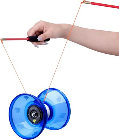 MAGICYOYO Pro Triple Bearing Diabolo Small Size 4" Chinese Yoyo Toy with 2 Pairs Carbon Sticks+ 2 Extra Strings +1 Net Bag, High Performance Chinese Yoyo Diabolo Skill Toy (Blue) in Saudi Arabia