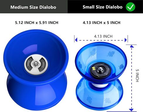 MAGICYOYO Pro Triple Bearing Diabolo Small Size 4" Chinese Yoyo Toy with 2 Pairs Carbon Sticks+ 2 Extra Strings +1 Net Bag, High Performance Chinese Yoyo Diabolo Skill Toy (Blue) in Saudi Arabia
