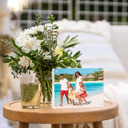 TWING 2 Pack Acrylic Picture Frame 8 x 10 Magnetic Picture Photo Frame,10+10MM Clear Picture Frame, 8 by 10 Picture Frames Acrylic Magnetic Photo Frame Self Standing Double Sided,Gift in Kuwait