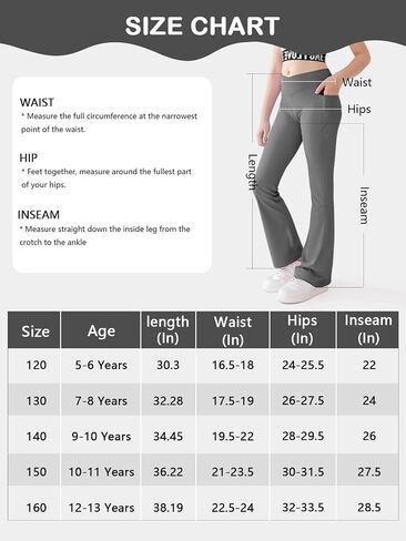 Girls Flare Leggings Cross High Waisted Yoga Dance Pants Kids Bell Bottom Pants with Pockets 5-13 Years in Kuwait