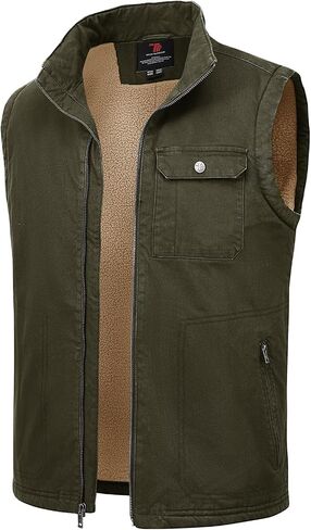 Rdruko Men's Sherpa Lined Vest Warm Winter Fleece Outerwear Vest in Saudi Arabia