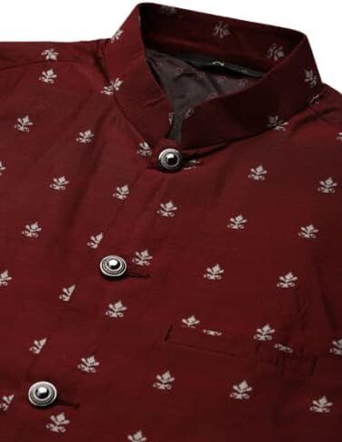 Sojanya (Since 1958 Men Silk Blend Maroon Kurta Pyjama & Silk Blend Nehrujacket Set in Saudi Arabia
