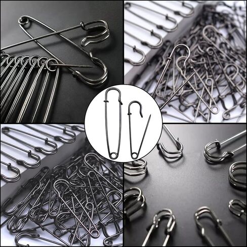 20 Pcs Large Safety Pins 4" 10Pcs & 3" 10Pcs Heavy Duty Blanket Pins Large Safety Pins for Clothes Leather Canvas Blankets Crafts Skirts (Black, 3 inch 10-Pack + 4 inch 10-Pack) in Kuwait