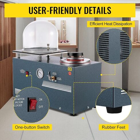 VEVOR Vacuum Investing Casting 2L Vacuum Casting Machine with 3 CFM Pump Casting and Investing Machine for Invested Flasks and RTV Molds in Saudi Arabia