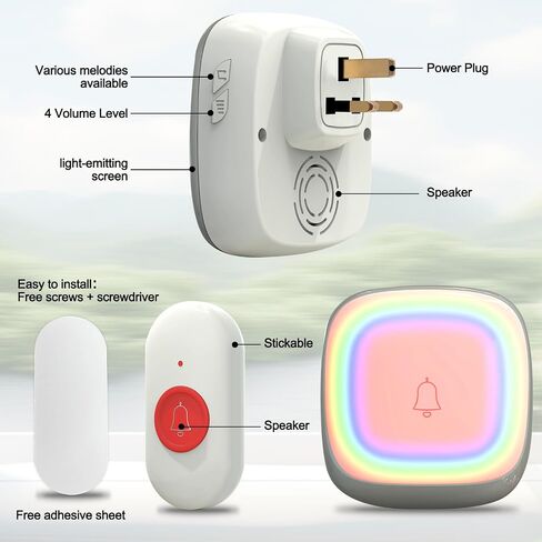 Call Button for Elderly at Home, Caregiver Pager | Fall Alert Devices for Elderly 500+ft for Home/Elderly/Pregnant Women/Disabled, 2 Receiver+2 Transmitters in Saudi Arabia