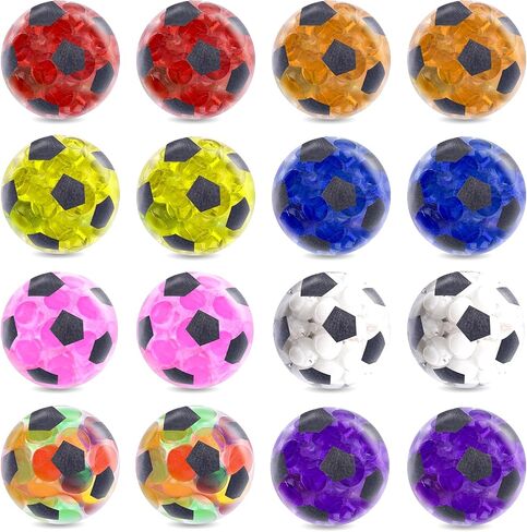 MCPINKY Mini Stress Balls, Colorful Soccer Stress Ball, Soccer Party Favors,Squeeze Stress Balls for Classroom Prizes, 16 PCS in Saudi Arabia
