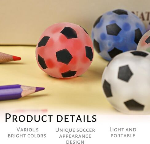 MCPINKY Mini Stress Balls, Colorful Soccer Stress Ball, Soccer Party Favors,Squeeze Stress Balls for Classroom Prizes, 16 PCS in Saudi Arabia