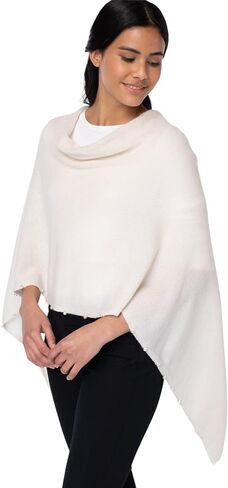 CLAUDIA NICHOLE by Alashan: Women's 100% Cashmere Capelet with Pearl Trim Luxe Dress Topper Poncho- One Size Fit in Saudi Arabia
