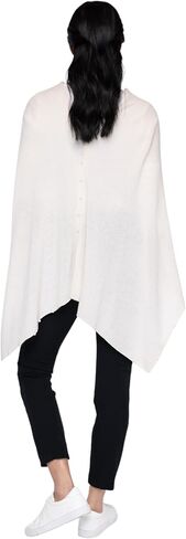CLAUDIA NICHOLE by Alashan: Women's 100% Cashmere Capelet with Pearl Trim Luxe Dress Topper Poncho- One Size Fit in Saudi Arabia