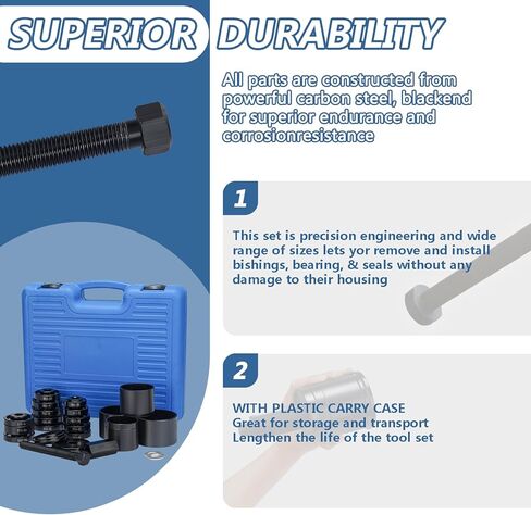 مجموعة أدوات الضغط على محمل العجلة، 23 قطعة من محولات محمل الدفع الأمامي FWD، مجموعة أدوات إزالة المثبت بالضغط البديل in Kuwait