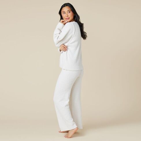 Softies Solid Marshmallow Reverse Seam Crew Neck Lounge Set in Kuwait