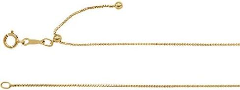 Jewelili Yellow Gold Filled Box Link Chain Necklace | Adjustable 22 Inch Length | .85mm Thick | With Gift Box in Saudi Arabia