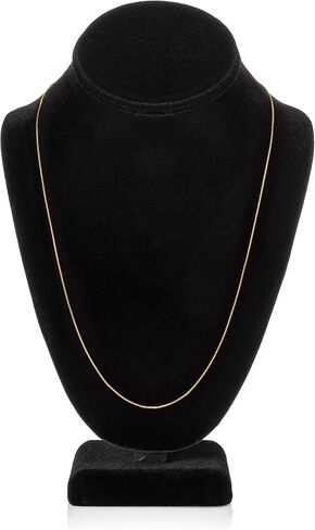 Jewelili Yellow Gold Filled Box Link Chain Necklace | Adjustable 22 Inch Length | .85mm Thick | With Gift Box in Saudi Arabia