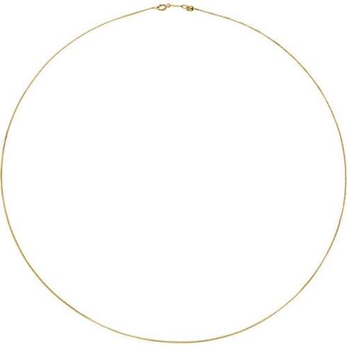 Jewelili Yellow Gold Filled Box Link Chain Necklace | Adjustable 22 Inch Length | .85mm Thick | With Gift Box in Saudi Arabia