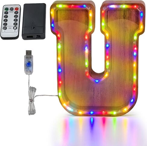 Wooden Money Banks,9inch LED Piggy Bank for Kid Multicolor Variable Coin Bank (A-Z) USB-A & 3*AA Battery Power Supply Suitable for Birthday Gift, Holiday Celebration (P) in Saudi Arabia