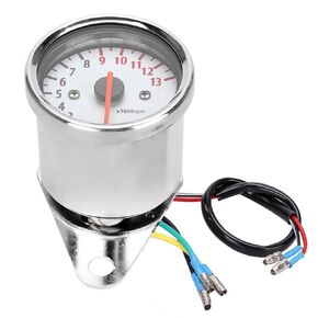 Tachometer Gauge,DC 12V Motorcycle LED Display Tachometer, Universal Electronic Tach Meter Gauge 13000rpm