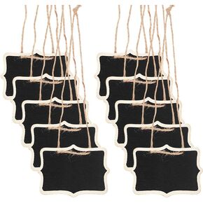 10pcs Blackboard Slate Decanter Tag 2.5x3.5 Inch Mini Wooden Chalkboard Signs Custom Liquor Decanter Labels with Hanging String Message Boards Labels for Wedding Party Wine Bottle Whiskey