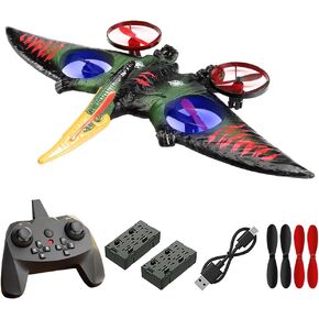 jaming Pterodactyl Dinosaur Toys Drone for Kids,Easy to Fly Dragon Remote Controlled Aircraft,Flying Toys Birthday Gifts for Boys,Hobby RC Plane for Kids Beginners Boys Adults (Red)