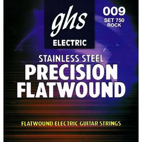 GHS PRECISION FLATS Flatwound String Set For Electric Guitar - 750 - Rock - 009/042