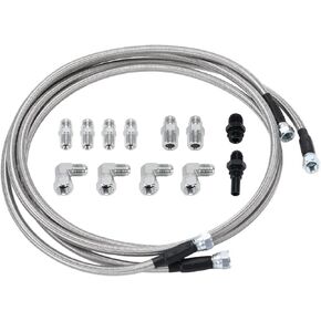 Automatic Transmission Cooler Lines Kit 6AN Hose Line Kit fit GM 4L60E 4L65EA, Fit for Chevy Ford Mopar GM GMC Buick Cadillac Cars and Trucks, Stainless Steel Braided Lines