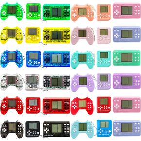 36 Pack Video Game Keychain Mini Square Handheld Video Game Key chain for Kids Birthday Video Game Party Favors Class Prize Goddie Bag Fillers (Color Style 2)