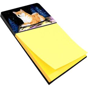Carolines Treasures Starry Night Shiba Inu Sticky Note Holder Large multicolor