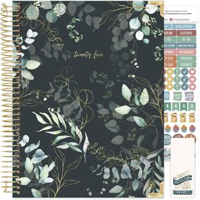 bloom daily planners 2025 Calendar Year Day Planner (January 2025 - December 2025) - 5.5" x 8.25" - Weekly/Monthly Agenda Organizer Book with Stickers & Bookmark - Eucalyptus, Green