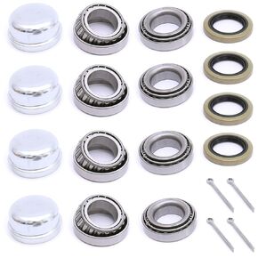 4 Sets Trailer Bearing Repair Kits L68149/L68111 and L44649/L44610, for 1-3/8 Inch to 1-1/16 Inch Tapered Spindle