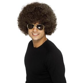 Smiffys 70s Funky Afro Wig,Brown,One Size