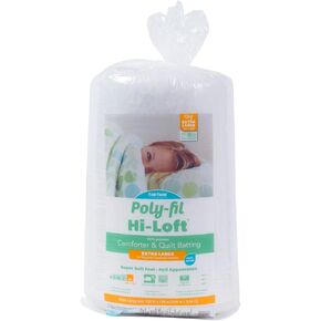 Fairfield Poly-Fil Hi-Loft, Premium Polyester Comforter & Quilt-Batting for Medium and Large-Size Projects, Ideal for Quilting, 81" x 96"