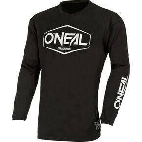 O'Neal mens V-neck Element Hexx Cotton Jersey, Black/White, Large US