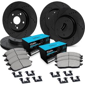 R1 Concepts Front Rear Brakes and Rotors Kit |Front Rear Brake Pads| Brake Rotors and Pads| Ceramic Brake Pads and Rotors |Hardware Kit|fits 2014-2019 Chevrolet Corvette