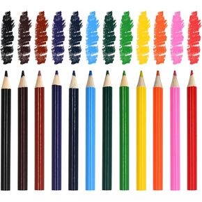 12 PCS Mini Colored Pencils, Wooden Coloring Pencil, Short Pre-Sharped Pencils for Drawing and Doodling, Multi-color Pencils, Beginners School Art Supplies, 12 Colors