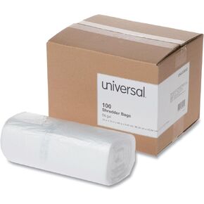 Universal UNV35952 56 Gallon High-Density Shredder Bags - Clear (100/Box)