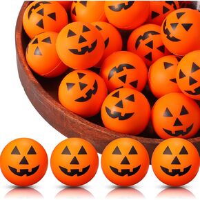 Jerify 30 Pcs Halloween Stress Balls Bulk Pumpkin Ball Ghost Bat Balls 1.57 Inch Foam Stress Balls for Halloween Party Favor Carnival Reward Fall Festival Prizes(Ghost)