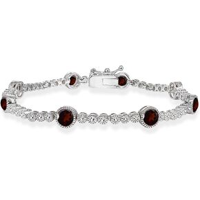 "سوار تنس من الفضة الإسترليني الأصلية أو المصنعة أو المقلدة والأحجار الكريمة والتوباز الأبيض الدائري" in Kuwait